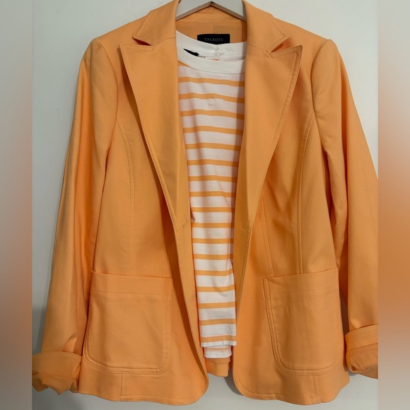 Talbots Jackets & Blazers - Talbots Apricot Blazer with matching striped T-shirt